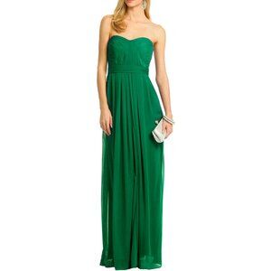 Badgley Mischka Flora Chiffon Strapless Maxi Gown, size 14